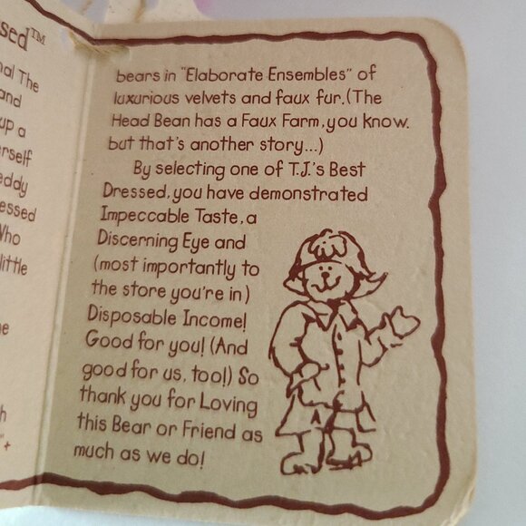 BOYDS BEAR FLORA B FLUTTERFLY PURPLE / WINGS/ ATENNA FROM 1988-2000 - Picture 14 of 15